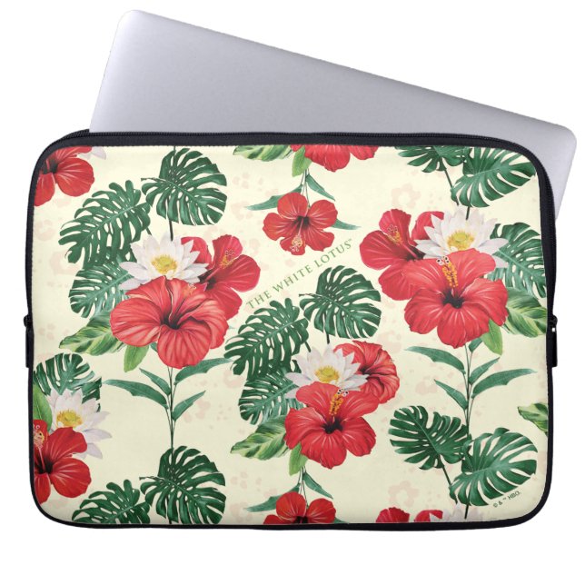 Capa Para Notebook Sangue Tropical do Lotus Branco (Frente)