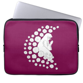 Capa Para Notebook Santa Maria com rosas - preto e branco -
