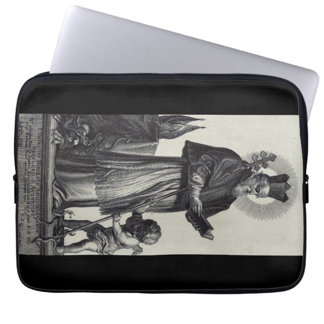 Capa Para Notebook Santo Patrício Apóstolo da Irlanda Arte Monocromát (Frente)