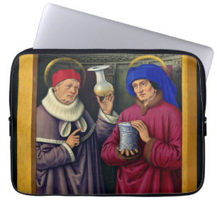 Capa Para Notebook Santos Cosmas e Damian por Jean Bourdichon