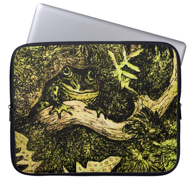 Capa Para Notebook Sapo de Arte Neerlandesa em Árvore (Frente)