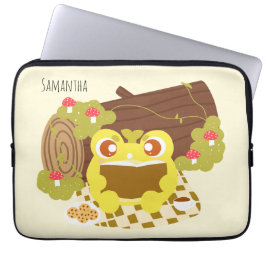 Capa Para Notebook Sapo De Picnic Lendo Um Livro