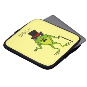 Capa Para Notebook Sapo engraçado com um desenho de chapéu superior