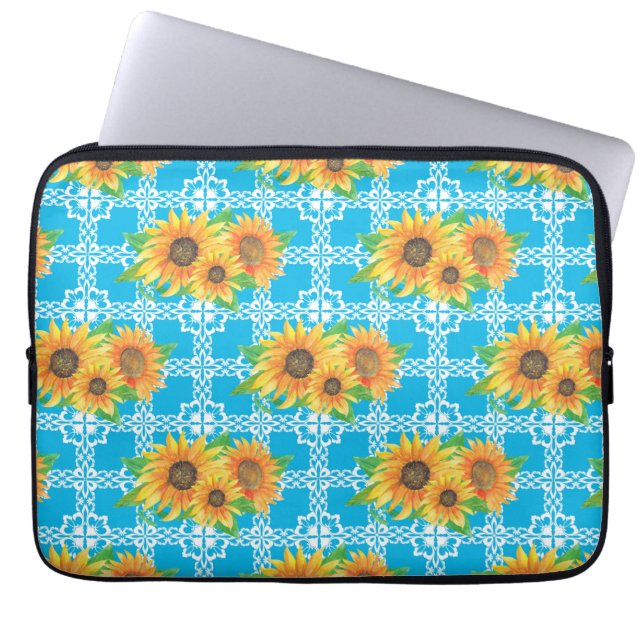 Capa Para Notebook Sapo Floral de Girassol (Frente)