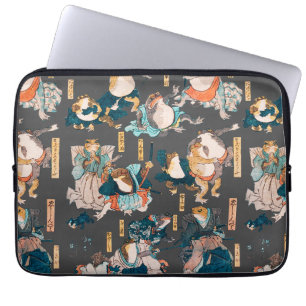 Capa Para Notebook Sapo japonês ukiyo-e Froggies