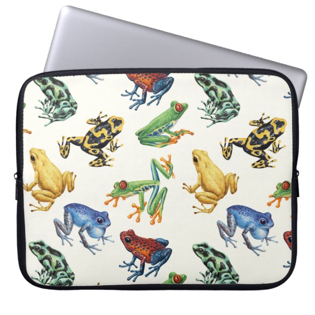 Capa Para Notebook Sapos em branco natural (Frente)