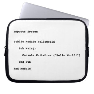 Capa Para Notebook Saudação Mundial do Visual Basic Hello