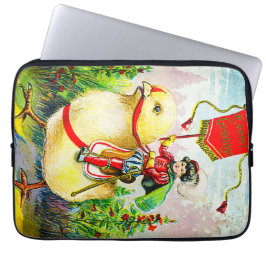 Capa Para Notebook Saudações à Páscoa Whimsical: Cavaleiro sobre o Pi