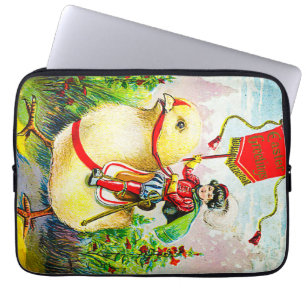 Capa Para Notebook Saudações à Páscoa Whimsical: Cavaleiro sobre o Pi