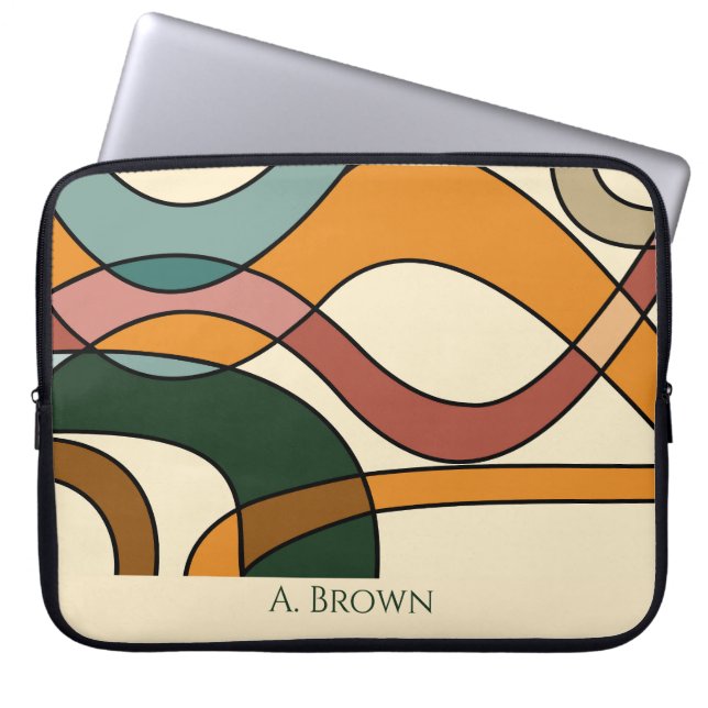 Capa Para Notebook Savana Serena Suave Monograma Terroso Abstrato (Frente)
