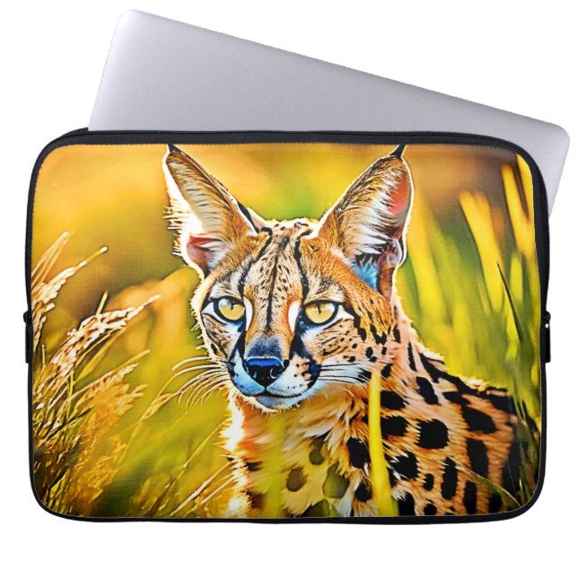 Capa Para Notebook Savannah Serval Wildcat Design (Frente)