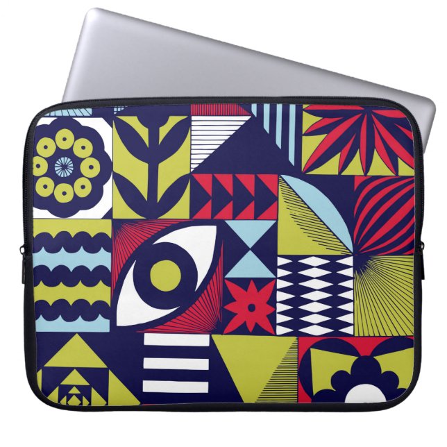 Capa Para Notebook Scandinavian or retro style graphic pattern. Hand- (Frente)
