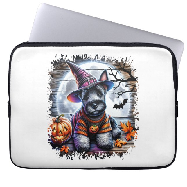 Capa Para Notebook Scottish Terrier Dog Halloween (Frente)