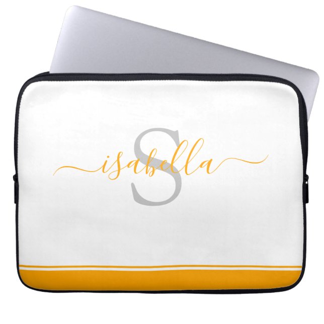 Capa Para Notebook Script Laranja Monograma (Frente)