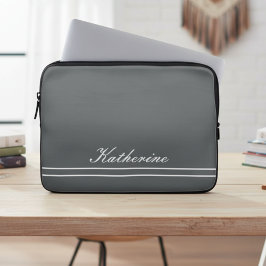 Capa Para Notebook Script Name Minimalist Charcoal Gray