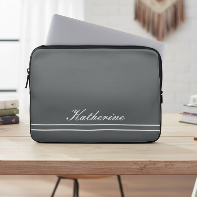 Capa Para Notebook Script Name Minimalist Charcoal Gray (Criador carregado)