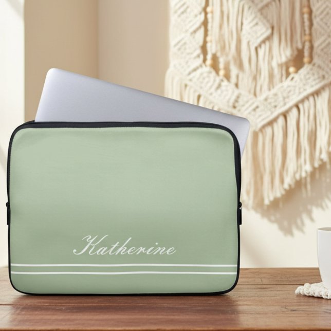 Capa Para Notebook Script Name Minimalist Green Eucalyptus (Criador carregado)