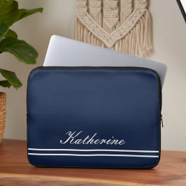 Capa Para Notebook Script Name Minimalist Navy Blue