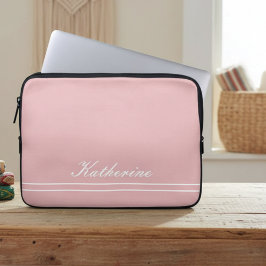 Capa Para Notebook Script Name Minimalist Pink