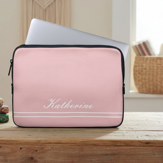 Capa Para Notebook Script Name Minimalist Pink (Criador carregado)