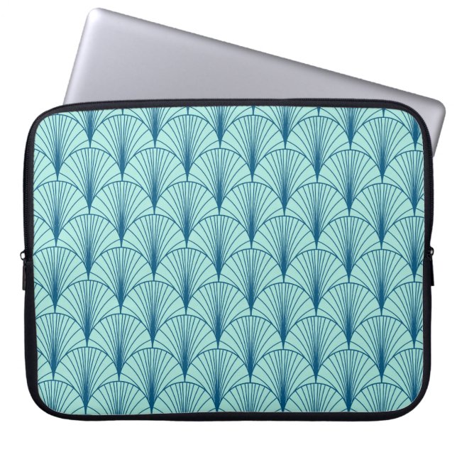 Capa Para Notebook Sea Green Geométrico: Padrão do ventilador. (Frente)