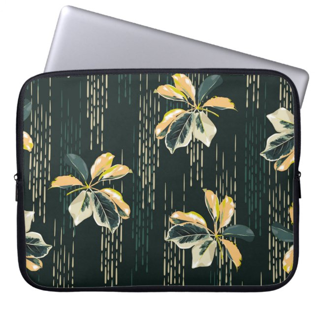 Capa Para Notebook Seamless pattern Botanical VARIEGATED PLANTS, leav (Frente)