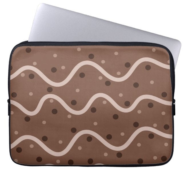 Capa Para Notebook Seca de Chocolate Escuro e Padrão de Sprinkles (Frente)