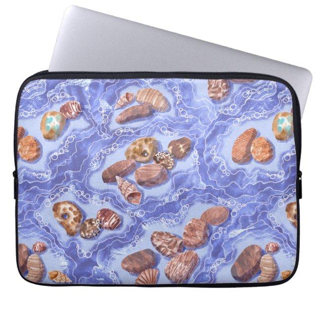 Capa Para Notebook Sede, ondas, seixos (Frente)