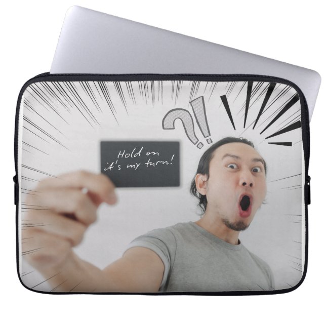 Capa Para Notebook Segure! É Minha Vez! – Design de Expressão em Quad (Frente)