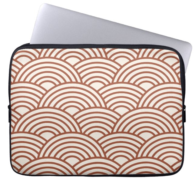 Capa Para Notebook Seigaiha Wave Rust Terracotta (Frente)