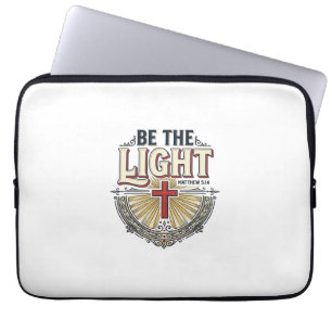 Capa Para Notebook Seja a Luz Camiseta Vintage Design Cristão_1