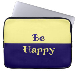 Capa Para Notebook Seja feliz com o tablet case (amarelo-manteiga e a