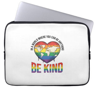 Capa Para Notebook Seja Gentil Mundo Coração Arco-Íris Camiseta Vecto