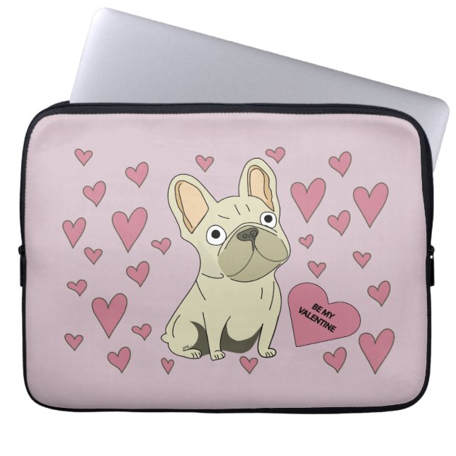 Capa Para Notebook Seja meu namorado, Bulldog Francês (Frente)