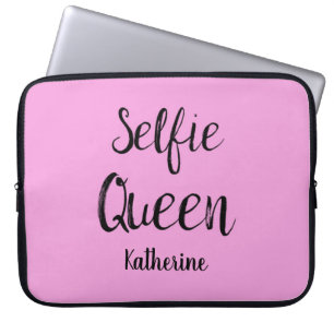Capa Para Notebook Selfie Queen Name Personalised Pink