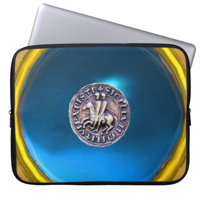 Capa Para Notebook SELO DA cinza TEMPLAR KNIGHTS - azul (Frente)