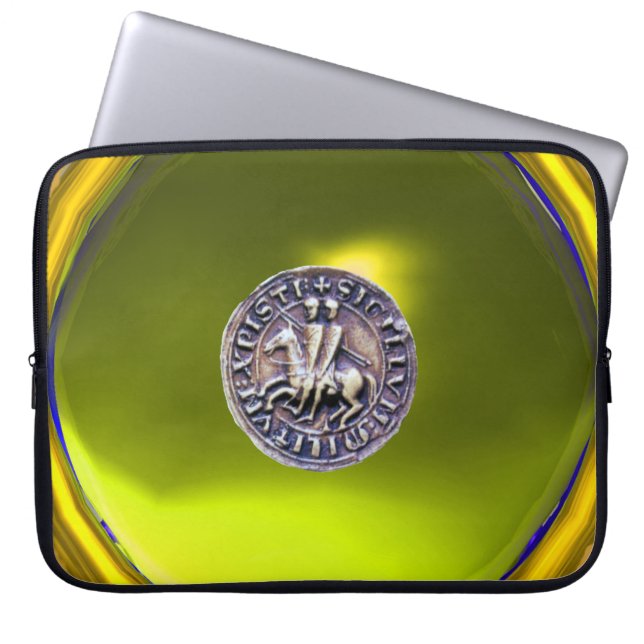 Capa Para Notebook SELO DA cinza TEMPLAR KNIGHTS - Gema amarelo (Frente)