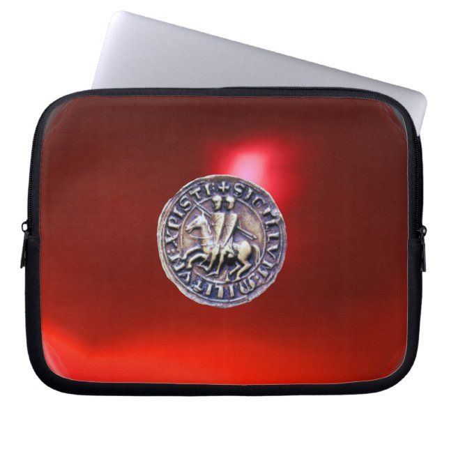 Capa Para Notebook SELO DA cinza TEMPLAR KNIGHTS, vermelho (Frente)