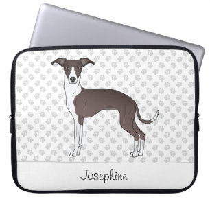 Capa Para Notebook Selo E Greyhound Italiano Branco Com Nome Personal