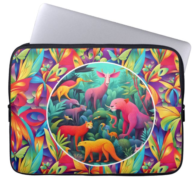 Capa Para Notebook Selva Animal (Frente)