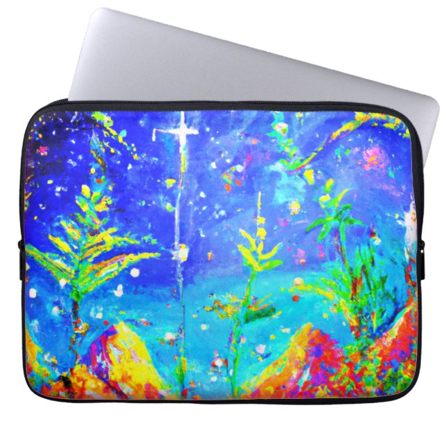 Capa Para Notebook "Selva Estrelada" Pintura Bonita. Comprar Agora (Frente)