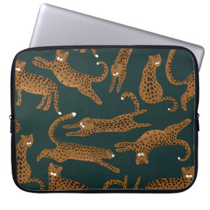 Capa Para Notebook Selva Leopardo: Impressão Animal Vintage.