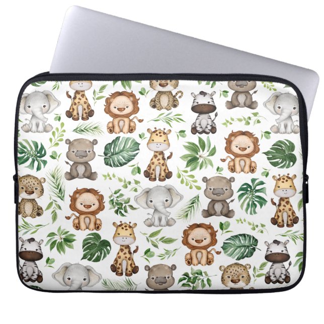 Capa Para Notebook Selva Tropical Selvagem Safari Selvagem Whimsical (Frente)