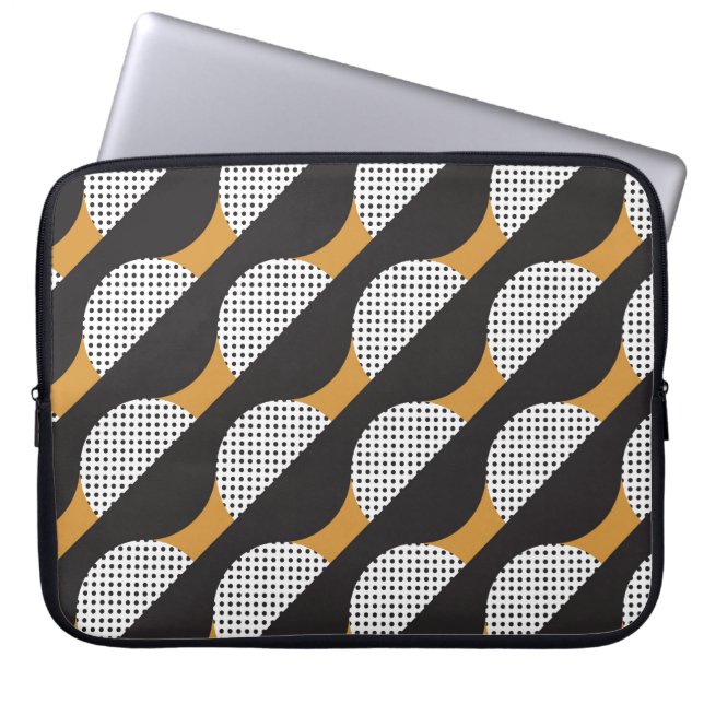 Capa Para Notebook Semicírculos e pontos, padrão geométrico. (Frente)