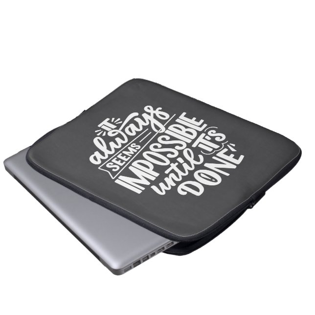 Capa Para Notebook Sempre parece impossível até que seja feito Inspir (Frente Inferior)