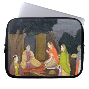 Capa Para Notebook Senhoras que visitam um Yogini, escola de