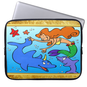 Capa Para Notebook Sereia história em quadrinhos oceano submarino gol