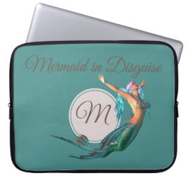Capa Para Notebook Sereia Teal Belo Monograma