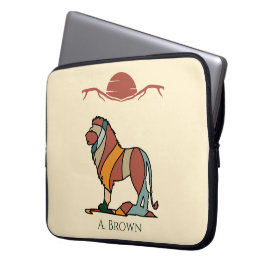 Capa Para Notebook Serene Savanna Kind Lion Abstract Monogram