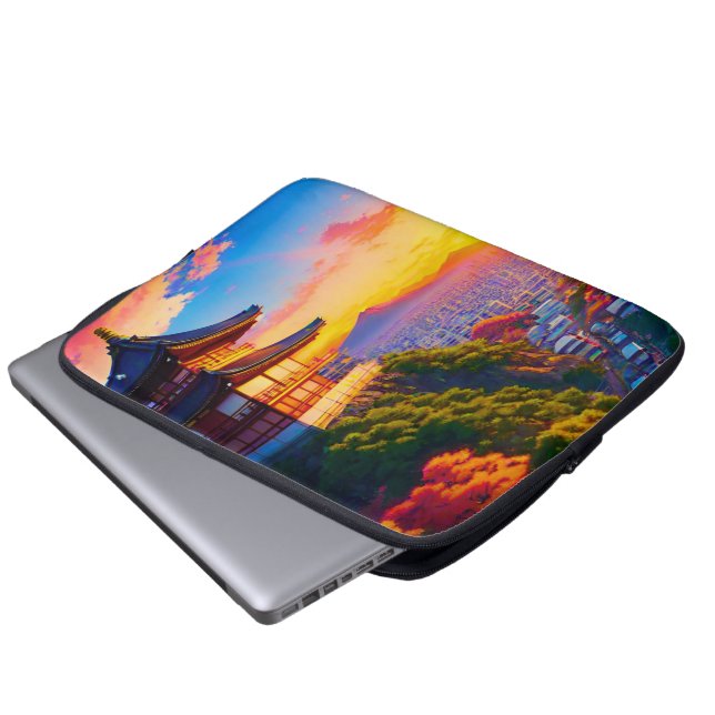 Capa Para Notebook Serenidade Acima da Metrópole (Frente Inferior)